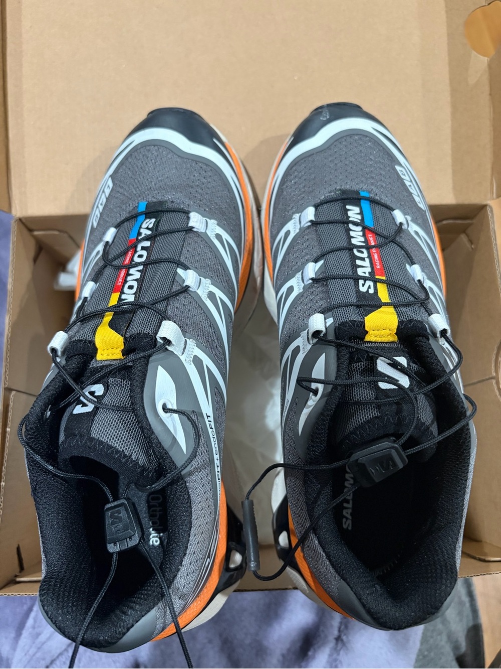 Salomon Women's Gray and Orange Trail Sneakers